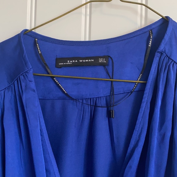 Zara tie front satin blouse - Picture 3 of 4